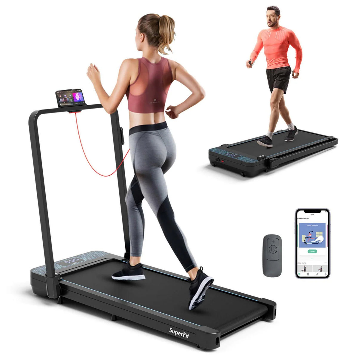 Treadmill for Home/Office,300 Lbs Walking Pad Treadmill with Handle Bar and Adjustable Incline,Under Desk Treadmill with Remote Control