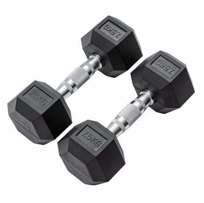 Hexagon Rubber Dumbbell