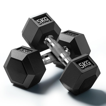 Hexagon Rubber Dumbbell