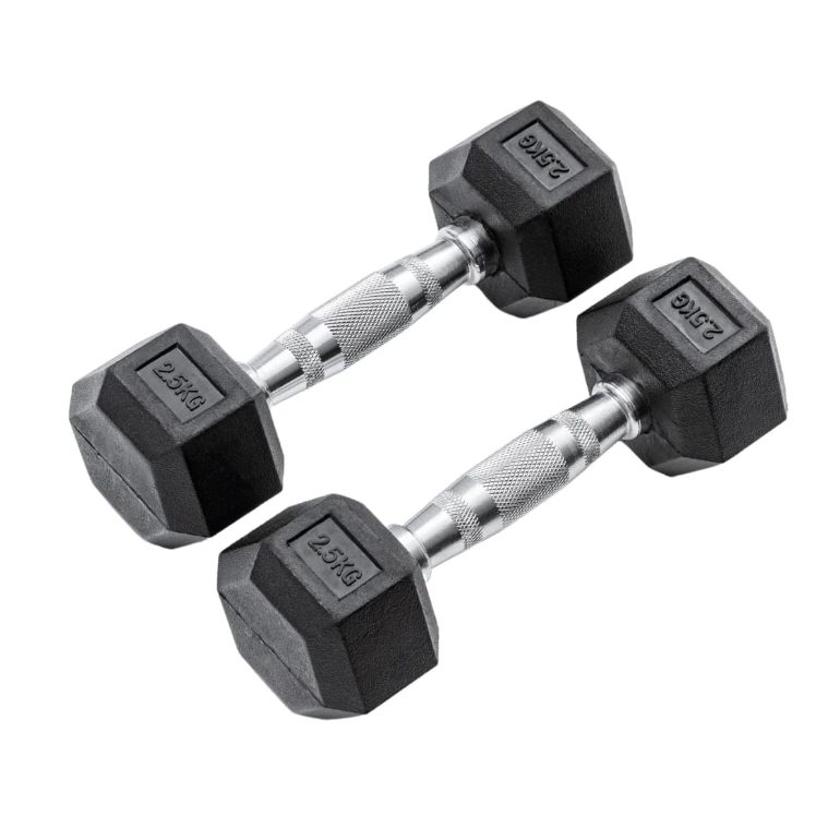 Hexagon Rubber Dumbbell
