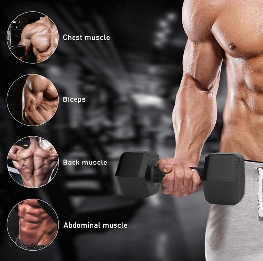 Hexagon Rubber Dumbbell